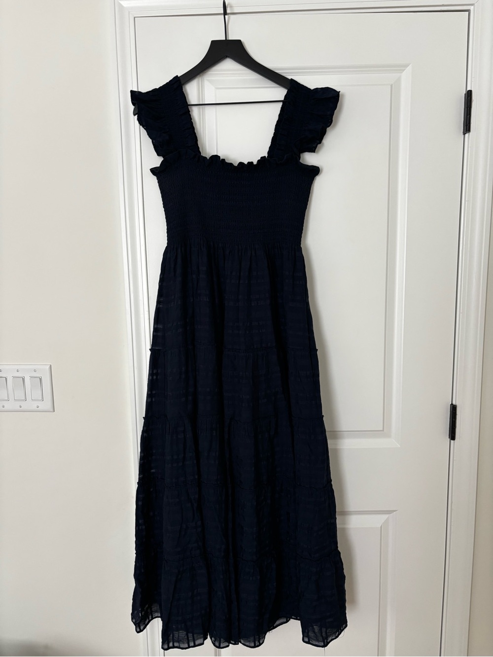 Hill house L navy maxi dress